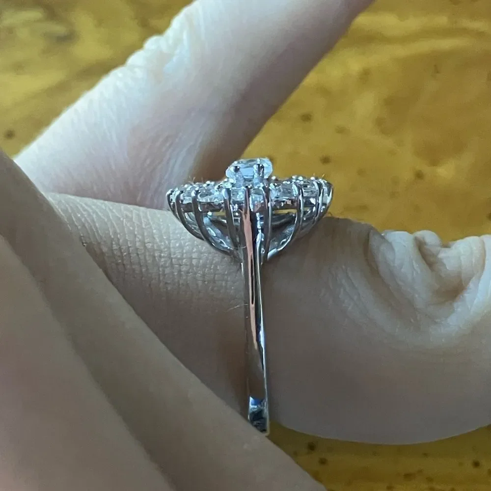 Natural White Topaz Sterling Silver Ring Size 6